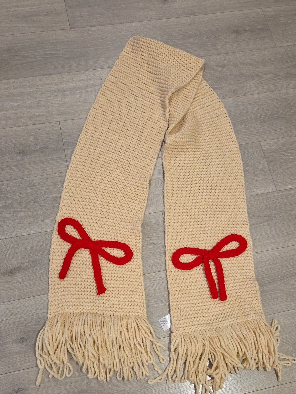 Maeve Chunky Knit Bow Scarf